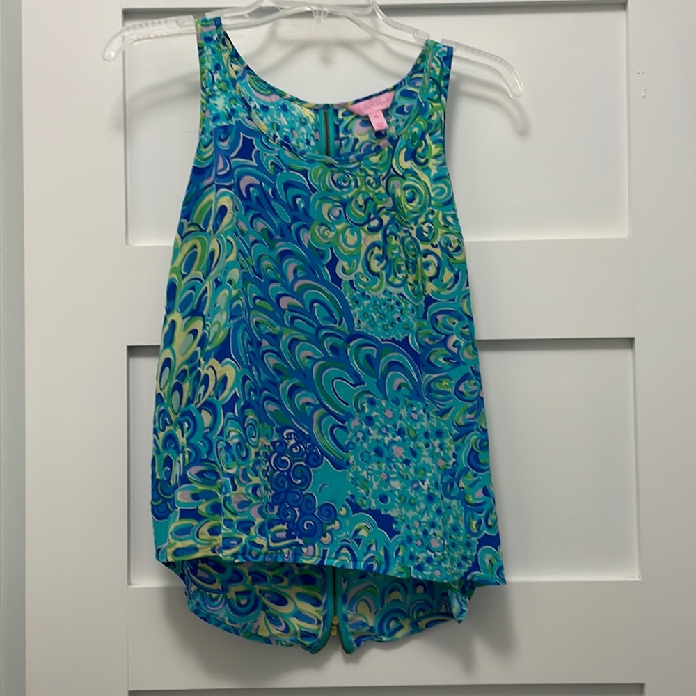 Silk blue Lily Pulitzer sleeveless top